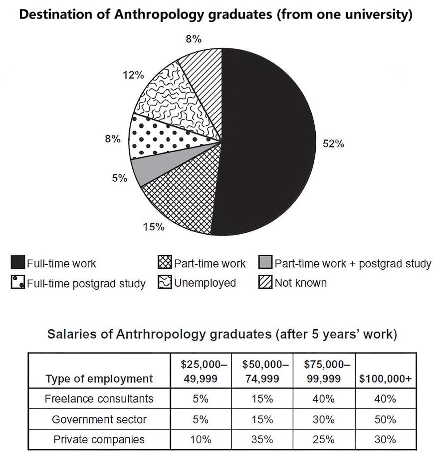 Destination of Anthropology graduates (from one university)