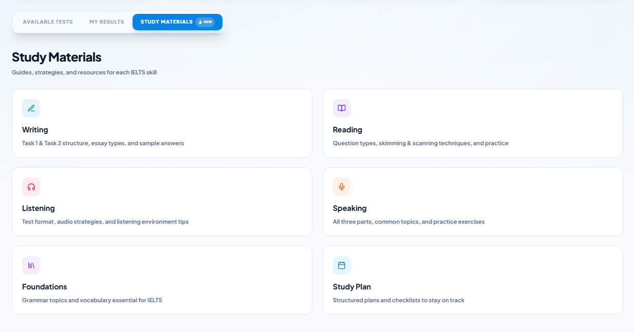 π Introducing IELTS Study Materials on MOCKARENA